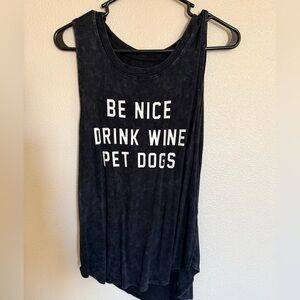 Be Nice Drink Wine Pet Dogs Tank